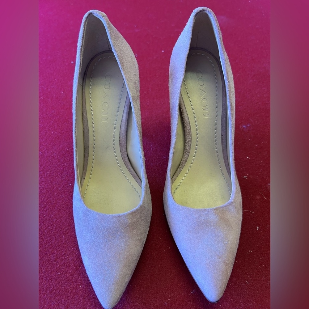 Coach Women's Light Pink Suede Heels